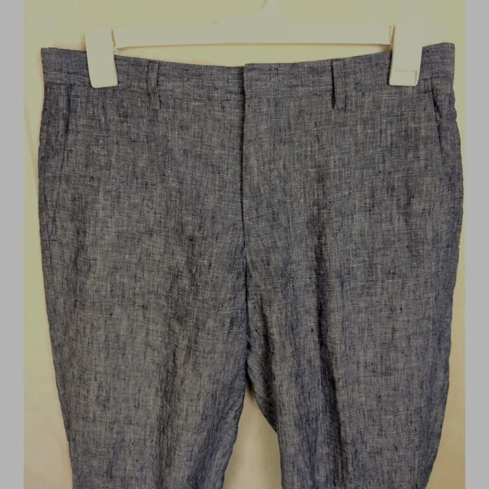 J.Crew blue Thompson Slim fit linen pants Size 32/30 Classic Preppy Coastal